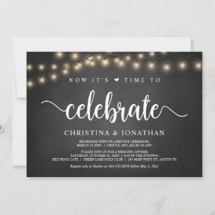 Invitation Il est temps de fêter, le parti Rustic Elopement