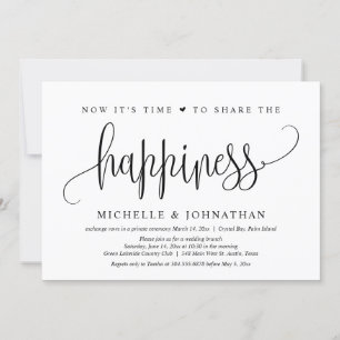 Invitation Il est temps de partager le bonheur, Elopement