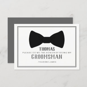 Invitation Il est temps de s'adapter Groomsman - Black Cravat