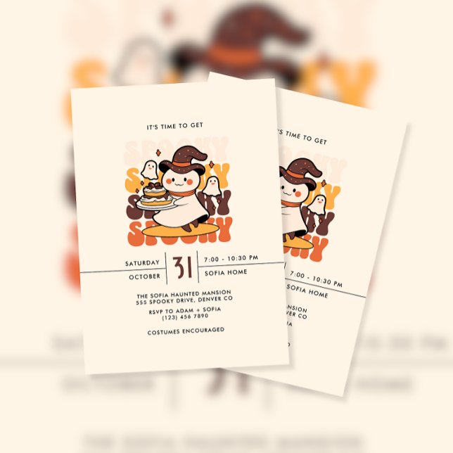Invitation Il est temps d'obtenir Éffrayant Haloween Party (Créateur téléchargé)