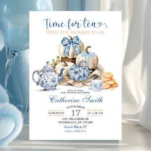 Invitation Il est temps pour le Tea Party Chinoiserie Baby sh