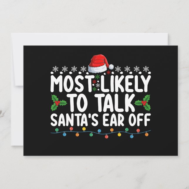 Invitation Il Est Très Probable Que Père Noël Parle À L'Oreil (Devant)
