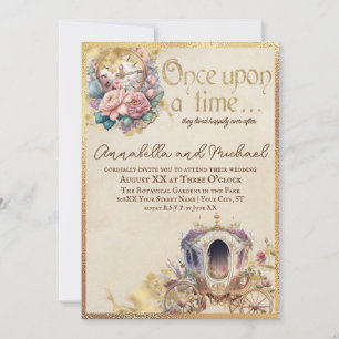 Invitation Il était une fois aquarelle Conte de fées vintage