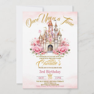 Invitation Il était une fois château princesse de temps