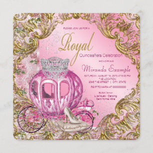 Invitation Il était une fois la princesse royale Quinceañera