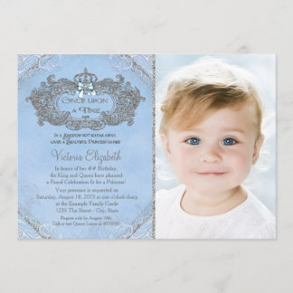 Invitation Il était une fois Photo Princesse Anniversaire