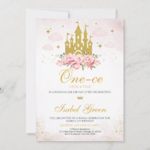 Invitation Il était une fois Princesse 1er anniversaire