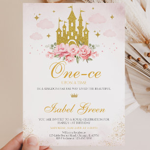 Invitation Il était une fois Princesse 1er Anniversaire