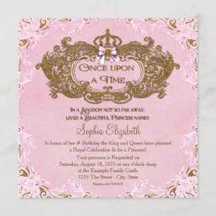 Invitation Il était une fois princesse anniversaire