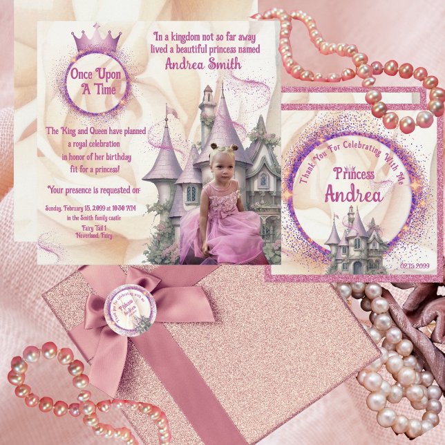 Invitation Il Était Une Fois Princesse Anniversaire 1-10 ans (Créateur téléchargé)