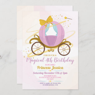 Invitation Il était une fois Princesse Anniversaire Transport