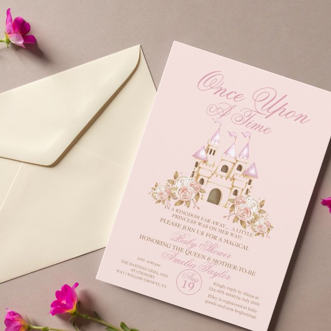 Invitation Il était une fois Princesse Baby Girl Douche (Créateur téléchargé)