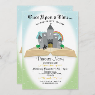 Invitation Il était une fois princesse Birthday de livre