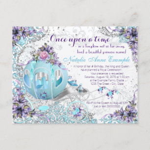 Invitation Il était une fois princesse de conte de fées anniv