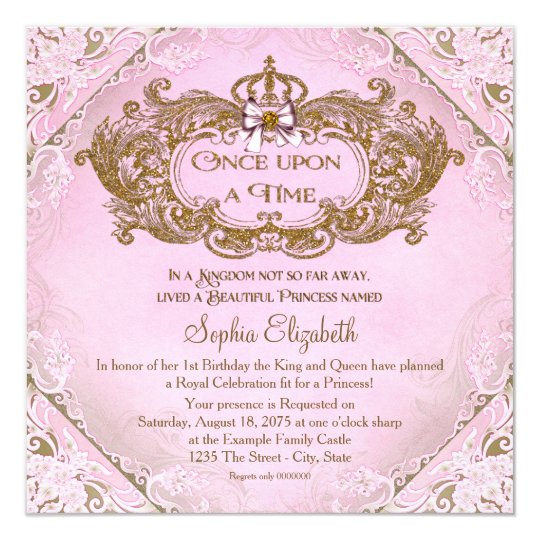 Invitation Il Etait Une Fois Princesse Er Anniversaire Zazzle Fr