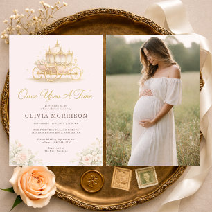 Invitation Il était une fois Princesse Photo Baby Shower