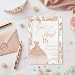 Invitation Il était une fois un anniversaire de princesse ros<br><div class="desc">Célébrez son étape de conte de fées avec cette élégante invitation Once Upon a Sweet 16. Conçue avec une robe rose gold glamour et des détails doux inspirés de la princesse, cette invitation donne le ton pour une célébration magique de Sweet 16. Parfait pour les thèmes de princesse moderne, les...</div>
