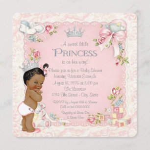 Invitation Il était une fois un Baby shower ethnique Princess