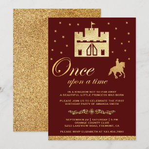 Invitation Il était une fois un château livre de contes Anniv