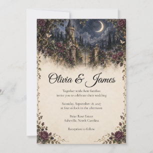 Invitation Il était une fois un mariage à la tour éclairée pa