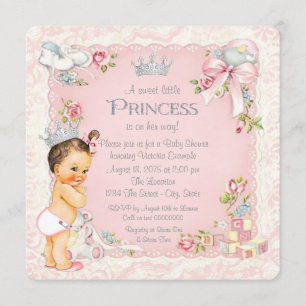 Invitation Il était une fois un petit Baby shower princesse