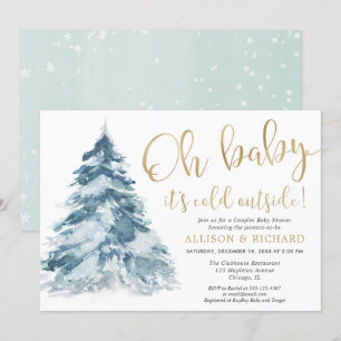 Invitation Il fait froid à l'extérieur du baby shower Couples