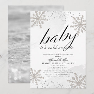 Invitation Il fait froid à l'extérieur du Baby shower d'aquar