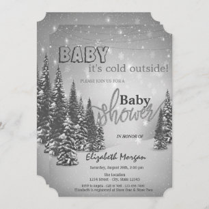 Invitation Il fait froid à l'extérieur du Baby shower des pin