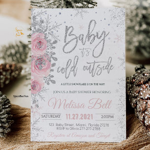 Invitation Il fait froid à l'extérieur du Baby shower d'hiver