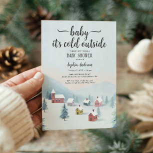 Invitation Il fait froid à l'extérieur du Baby shower d'hiver