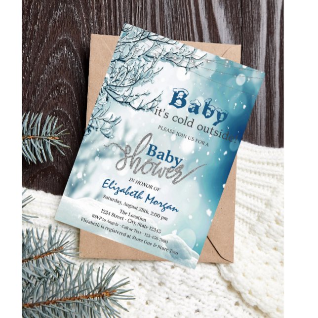 Invitation Il fait froid à l'extérieur du Baby shower Wonderl (Créateur téléchargé)