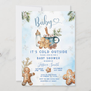 Invitation Il fait froid dehors Baby shower de pain d'épices