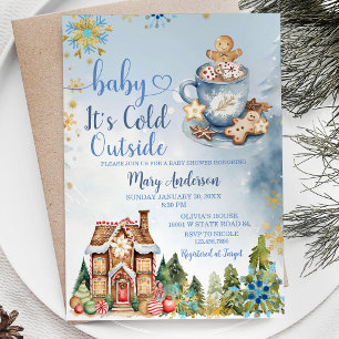Invitation Il fait froid dehors Baby shower de pain d'épices 