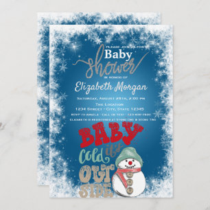 Invitation Il fait froid dehors, Baby shower de Snowman Snowf