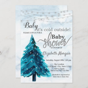 Invitation Il fait froid dehors Baby shower d'hiver Pine Tree