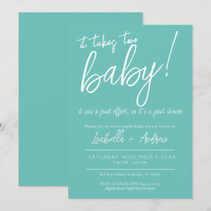 Invitation Il Faut Deux Efforts Conjoints De Baby shower Coed
