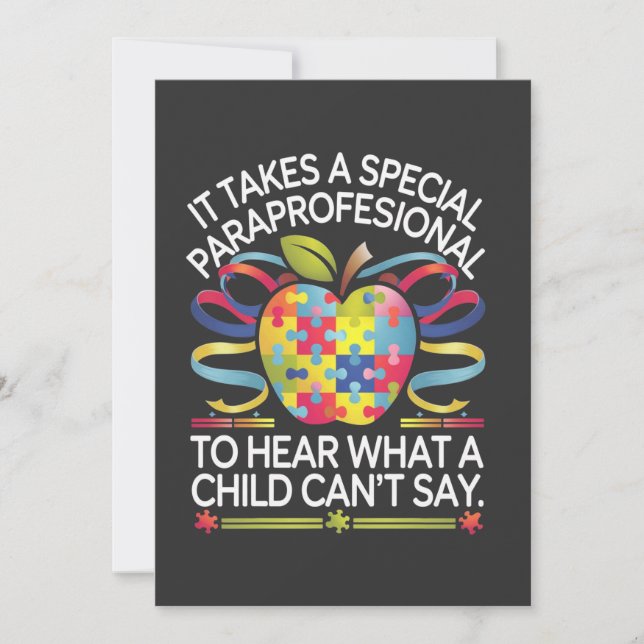 Invitation Il faut un autisme paraprofessionnel spécial (Devant)