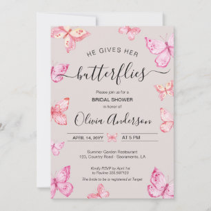 Invitation Il lui donne de la Fête des mariées pour les papil