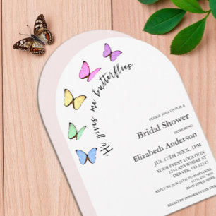 Invitation Il Me Donne Fête des mariées Aux Papillons