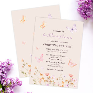 Invitation Il me donne Fête des mariées aux papillons