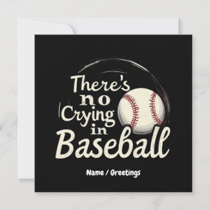 Invitation Il n'y a pas de larmes au baseball Une journée de