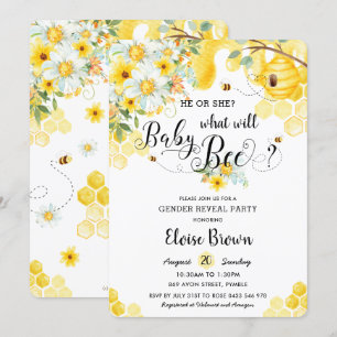 Invitation Il ou elle abeilles Jaune Floral Genre Revevela Pa
