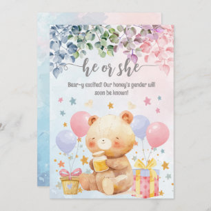 Invitation Il Ou Elle Ours-Y Excité Baby shower De Révélation