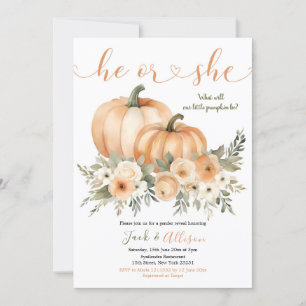 Invitation Il ou elle Rustic Fall Orange Citrouille Genre Rev