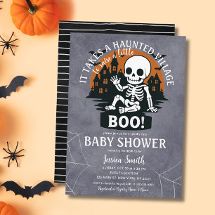 Invitation Il Prend Le Village Hauné Boo Halloween Baby showe