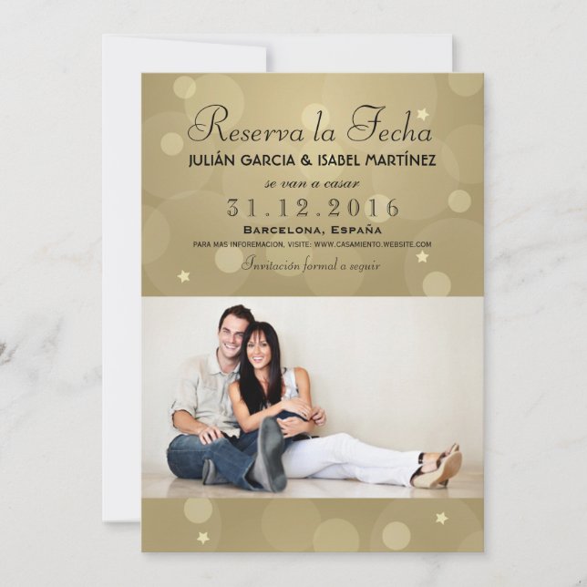 Invitation Il réserve la Date Mariage Annonce Targeta Photo (Devant)
