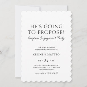 Invitation Il va faire sa demande ! Fiançailles surprise