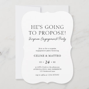 Invitation Il va faire sa demande ! Fiançailles surprise