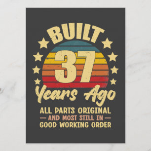 Invitation Il y a 37 ans Toutes les pièces d'origine 37e anni