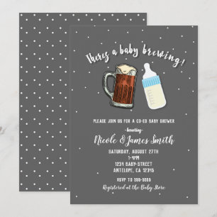 Invitation Il y a un bébé brassant des mugs de bière Shower B